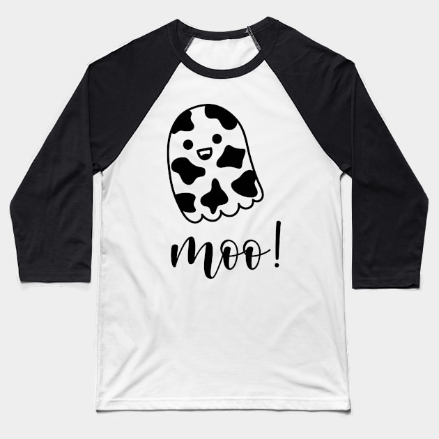 Ghost Cow, Moo I mean Boo Halloween Baseball T-Shirt by styleandlife